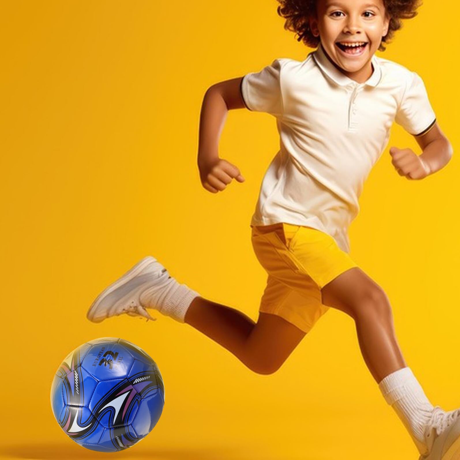 BESPORTBLE Pallone da Calcio Bambini 5 in PVC Cucito per Allenamento | Blu, per Partite e Attività Sportive, Tocco Gradevole, Resistenza All’usura