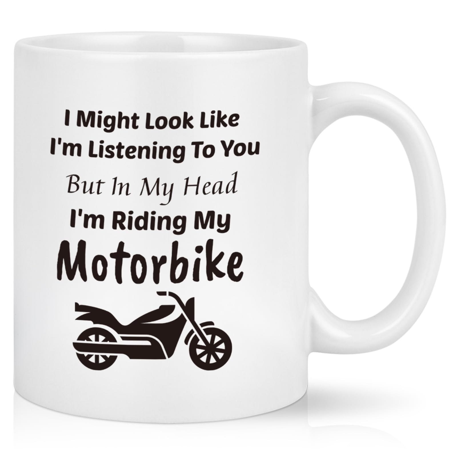 Joymaking Motorbike Gifts for Men - 'in My Head I'm Riding My Motorbike' Coffee Mug, Funny Motorbike Gifts Mug Birthday Fathers Day Gift, 11Oz White — image 1