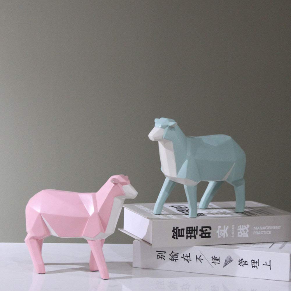 Statue mouton mignon, figurines décoratives en résine pour étagère