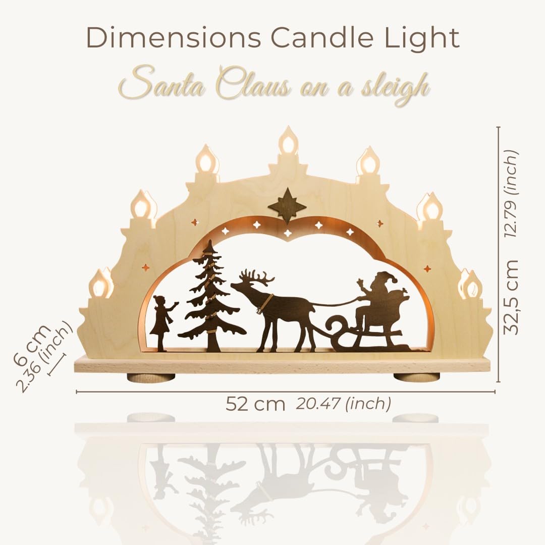 weigla - Arco de luz (7 Luces), diseño de Papá Noel sobre Trineo