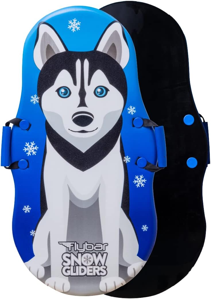 Flybar Kids 36" Husky Dog Foam Toboggan Snow Sled with Slick Bottom & PE Core Build for Boys and Girls Ages 5+, Holds Up to 110 Lbs
