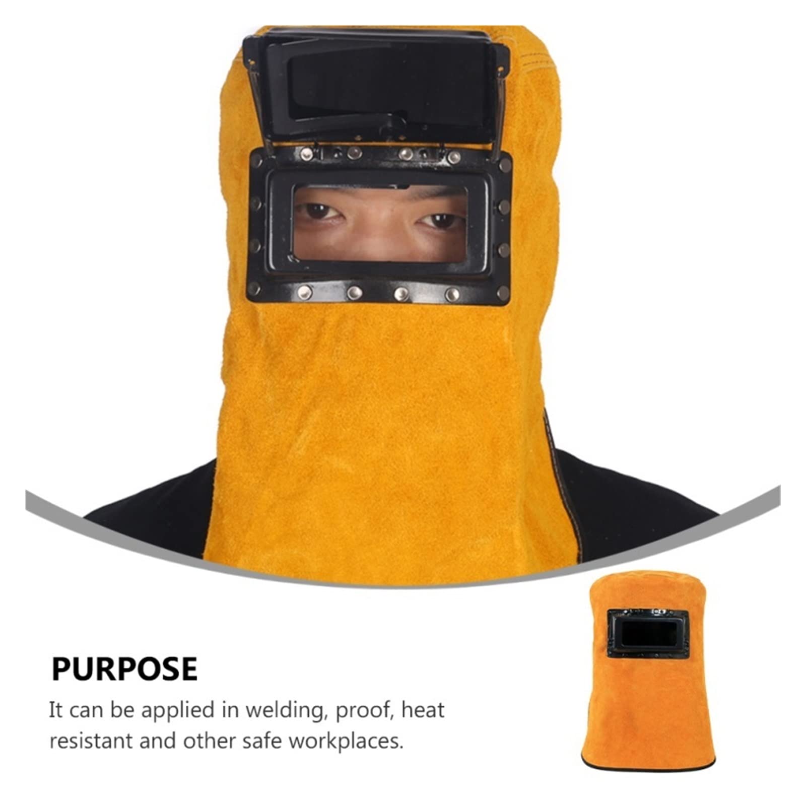 1pc de soldadura de cuero mascarilla de soldadura sombrero de soldadura de mascarilla protector de soldadura de mascarilla,Protección superior