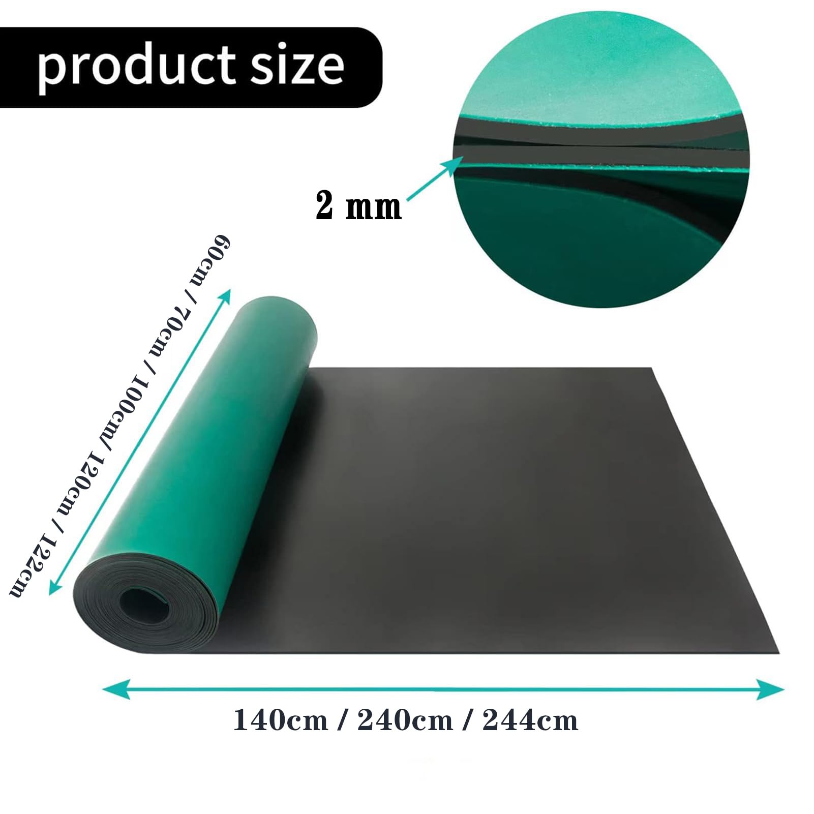Mata naprawcza Mata silikonowa Mata silikonowa uziemiająca stół ESD, Mata antystatyczna do lutowania Duży obrus gumowy,Blue,100 * 240cm*2mm