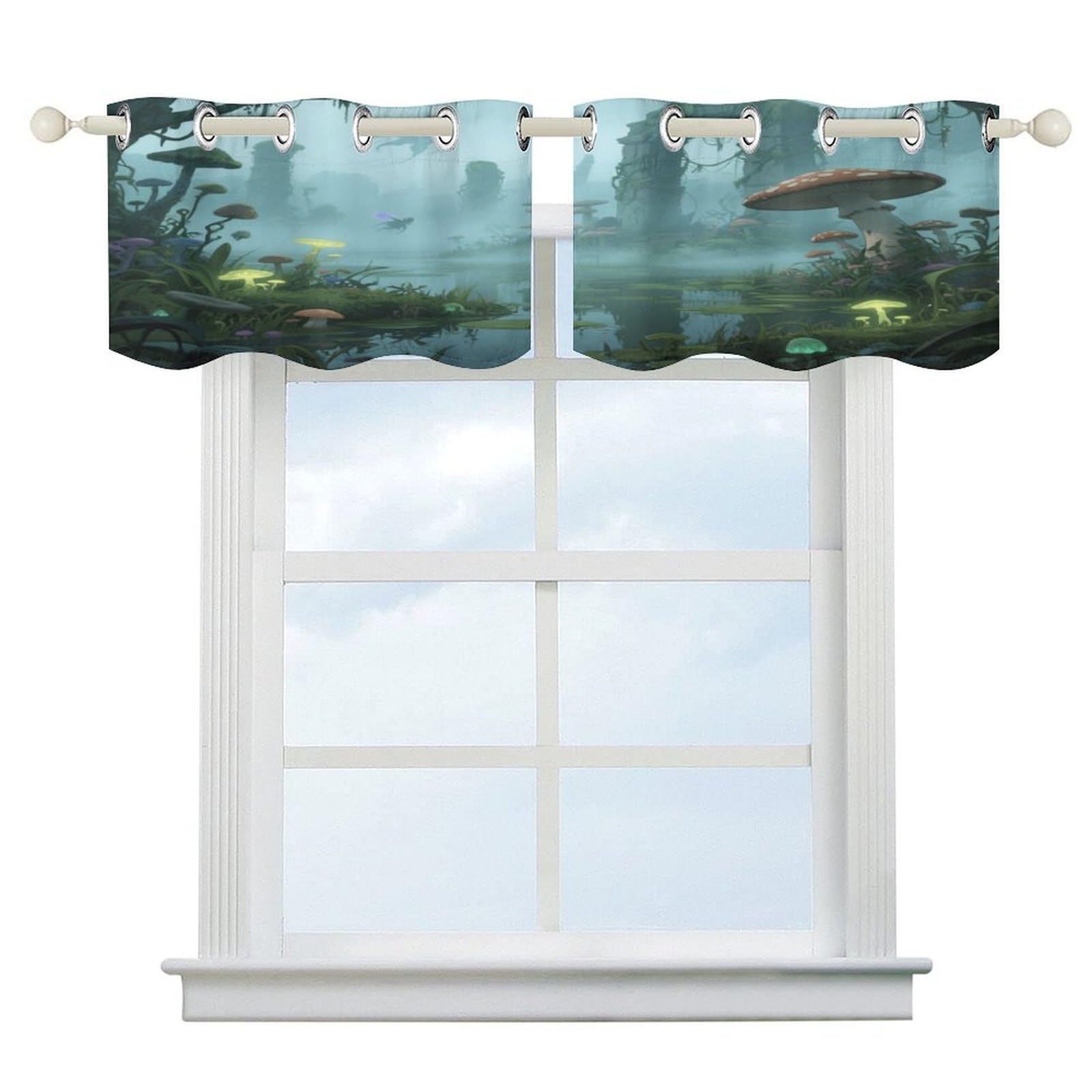 Fekiloot Style Mysterious Swamp Short Curtains Valance Curtain