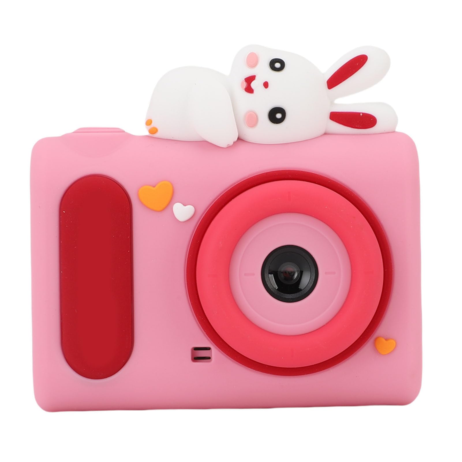 CUIFATI Digital Camera, Cute Digital Camera Silicone Cover Double Lens for Birthday (Pink)