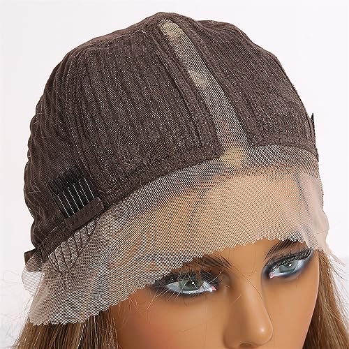 Perruque avec frange pour éviter les teintures : style long brun blond