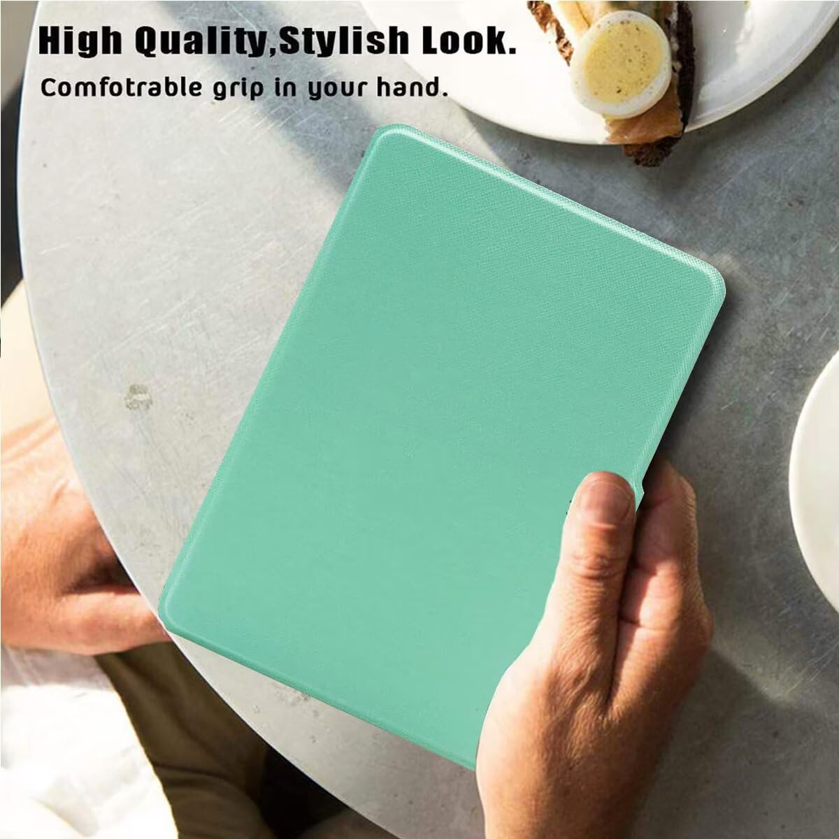 MOKASE Case Compatible with 6" Kindle Paperwhite (Fits 2012,2013,2015,2016 Version), Model NO: EY21 / DP75SDI, PU Leather Hard Case Protective Case Cover with Smart Wake/Sleep Funtion, Mint — view 6