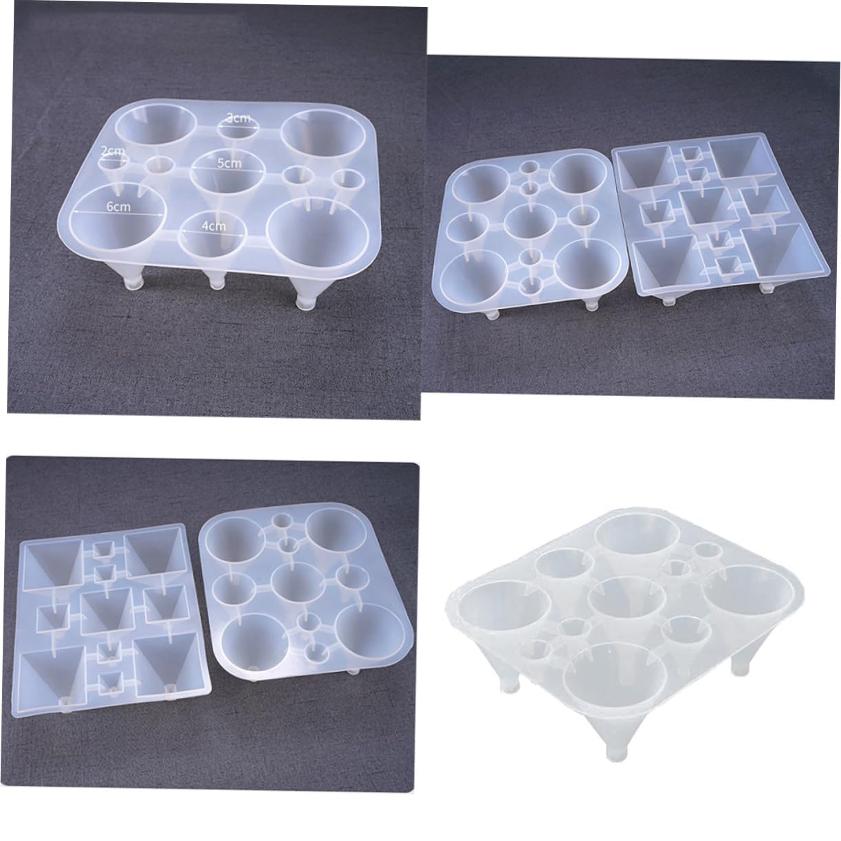 SHINEOFI 2piezas Molde De Silicona Para Repostería Forma De Cono Compartimentos Para Pasteles Fondant y Manualidades Para Hornear y Decorar Postres
