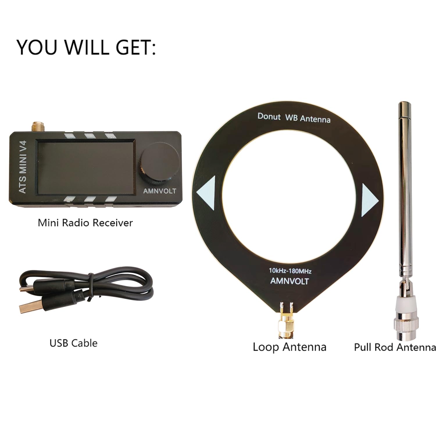 Radios ATS MINI V4 mejoradas, radio de onda corta de bolsillo SI4732, receptor portátil AM/FM/LSB/USB de banda completa, con amplificador de auriculares integrado, altavoz y Hi-Z, receptor de radio AM