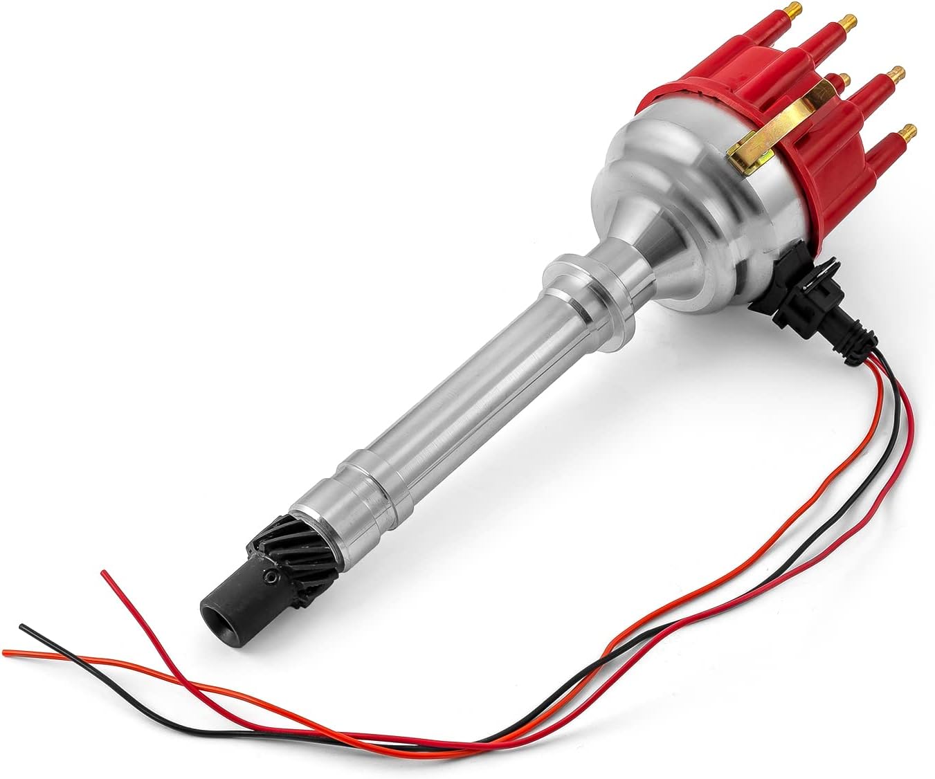 Speedmaster PCE376.1218.01 Compatible with Chevy SBC 350 BBC 454 8020 Series Pro Billet Ready to Run Distributor [Red]