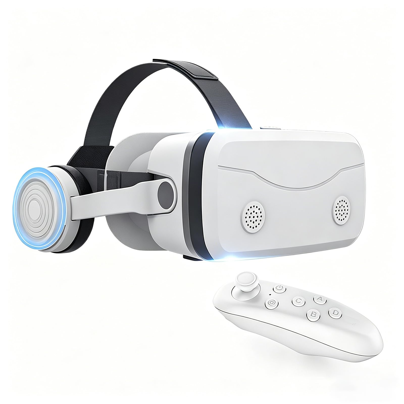 Visore VR per Smartphone, Occhiali per Realtà Virtuale con Lenti HD Anti-Luce Blu Compatibili con Smartphone 4,7-7,2 Pollici Occhiali per Realtà Virtuale per Film Serie TV E Videogiochi,White