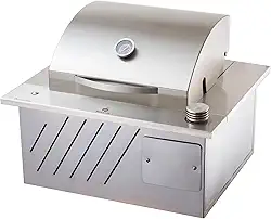 Mini Steak Churrasqueira Gás De Embutir Em Inox 304 com Tampa Abafador 54x46cm GLP