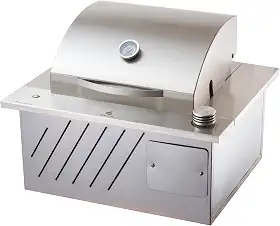 Mini Steak Churrasqueira Gás De Embutir Em Inox 304 com Tampa Abafador 54x46cm GLP
