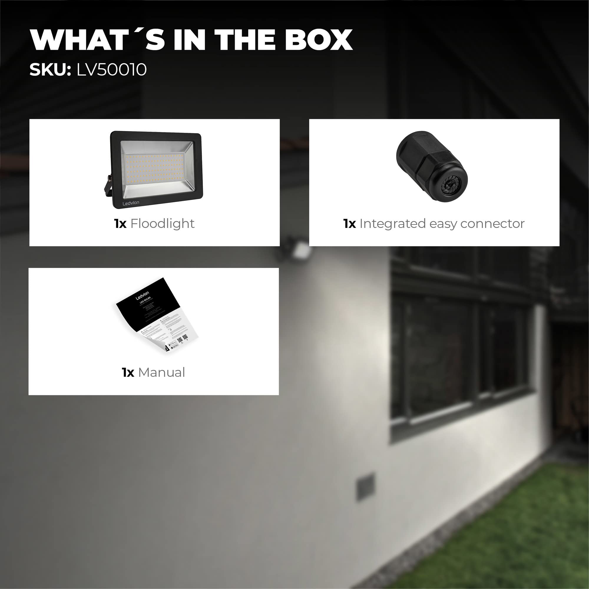 Ledvion LED Spotlight | 100 Watt Osram LED Floodlight | 6500 K  