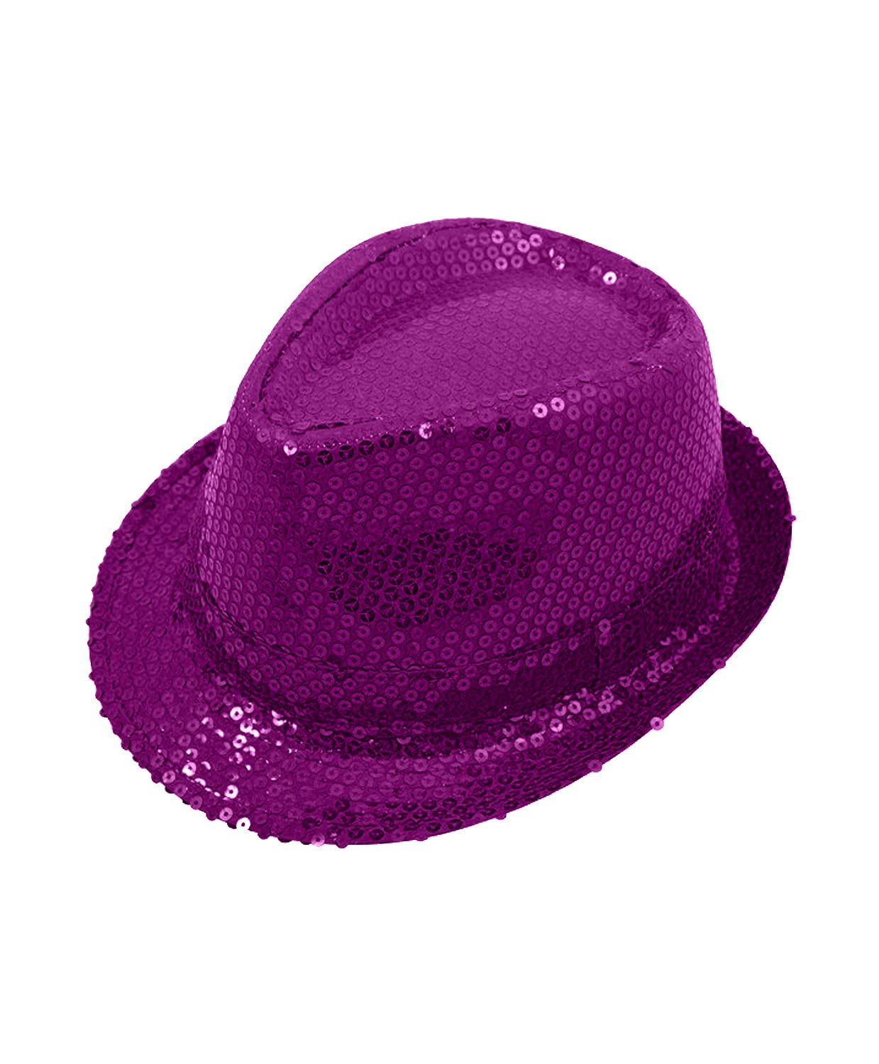 The Fancy Dress® Men Women Trilby Sequin Fedora HAT 1920'S Gangster HAT Dance Show Hiphop Fancy Dress Accessory (Purple)