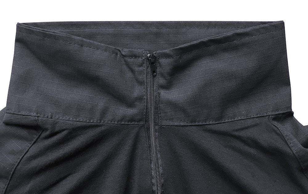 LiliChan Chemises Tactiques à Manches Courtes pour Hommes Chemise Militaire Chemise d'extérieur Chemise de Combat Tactique avec Fermeture éclair
