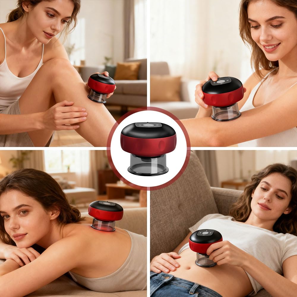 Ventouse électrique infrarouge, Ensemble de thérapie électrique intelligent, Ventouse Intelligente, 12 Températures Réglables, pour Soulage les Douleurs et Tensions Musculaires