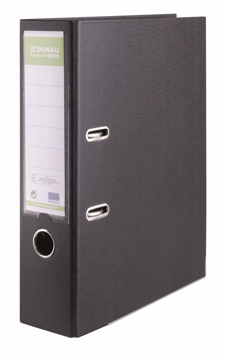 DONAU Raccoglitore per Ufficio PREMIUM MAXI FSC A4/ nero - / A4 / 80 mm - 8 cm/Colore: Nero/Confezione da 10-10 pezzi