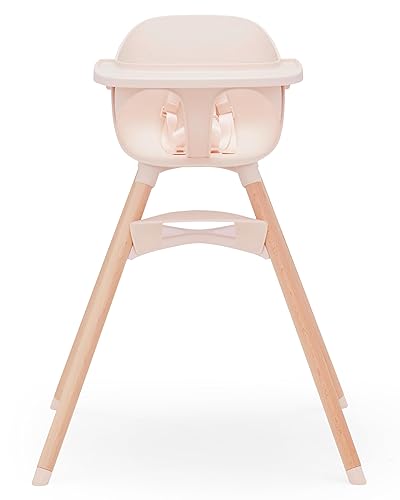 Lalo The Chair - Silla alta convertible 3 en 1 para bebés y niños pequeños, bandeja apta para lavavajillas, reposapiés ajustable, pomelo