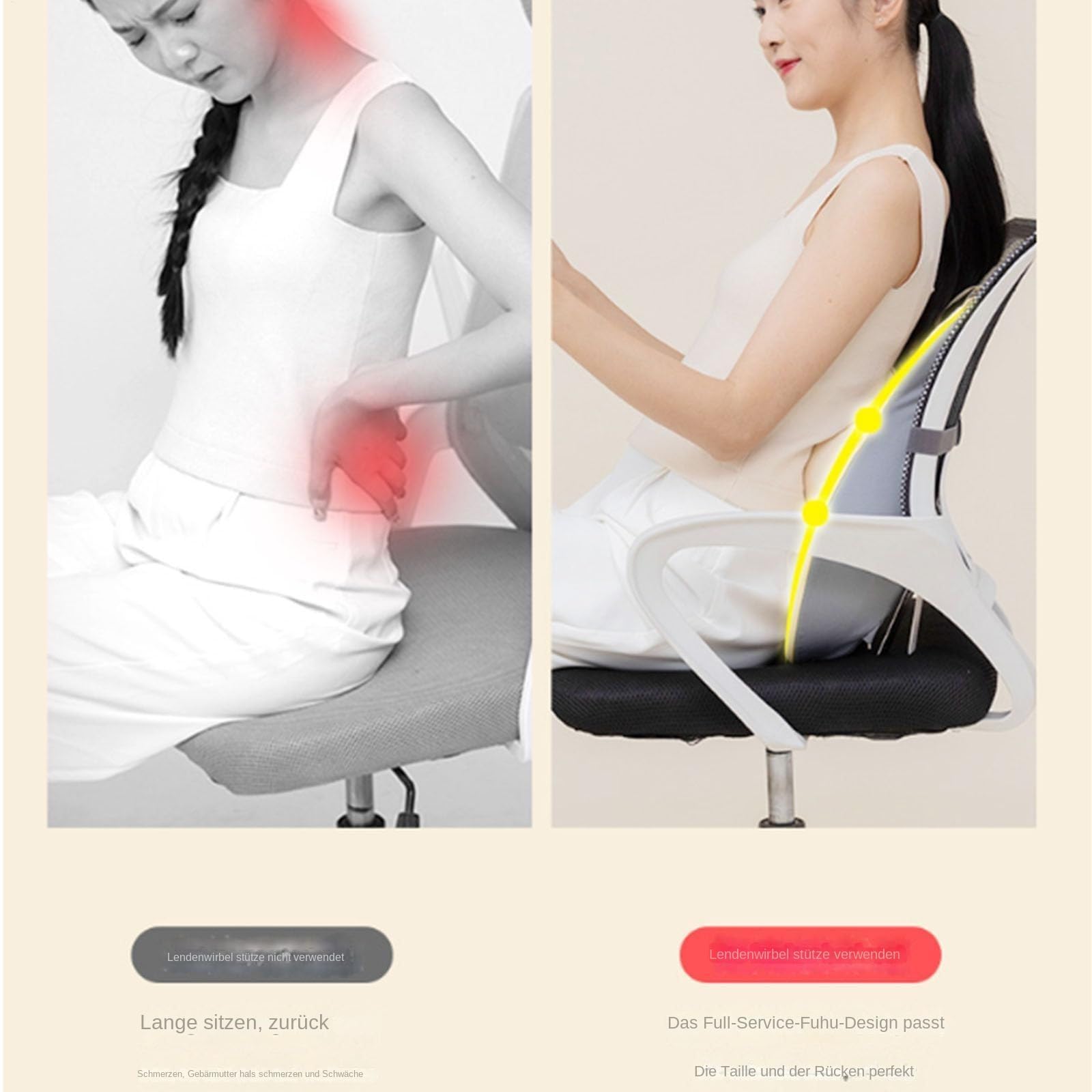 Almohada de Soporte Lumbar Almohadilla de espalda baja, respaldo asiento | Cojín Ergonómico de Soporte de Silla para hogar, viaje, cama, sofá, conducción, sentarse, lectura, adultos, personas