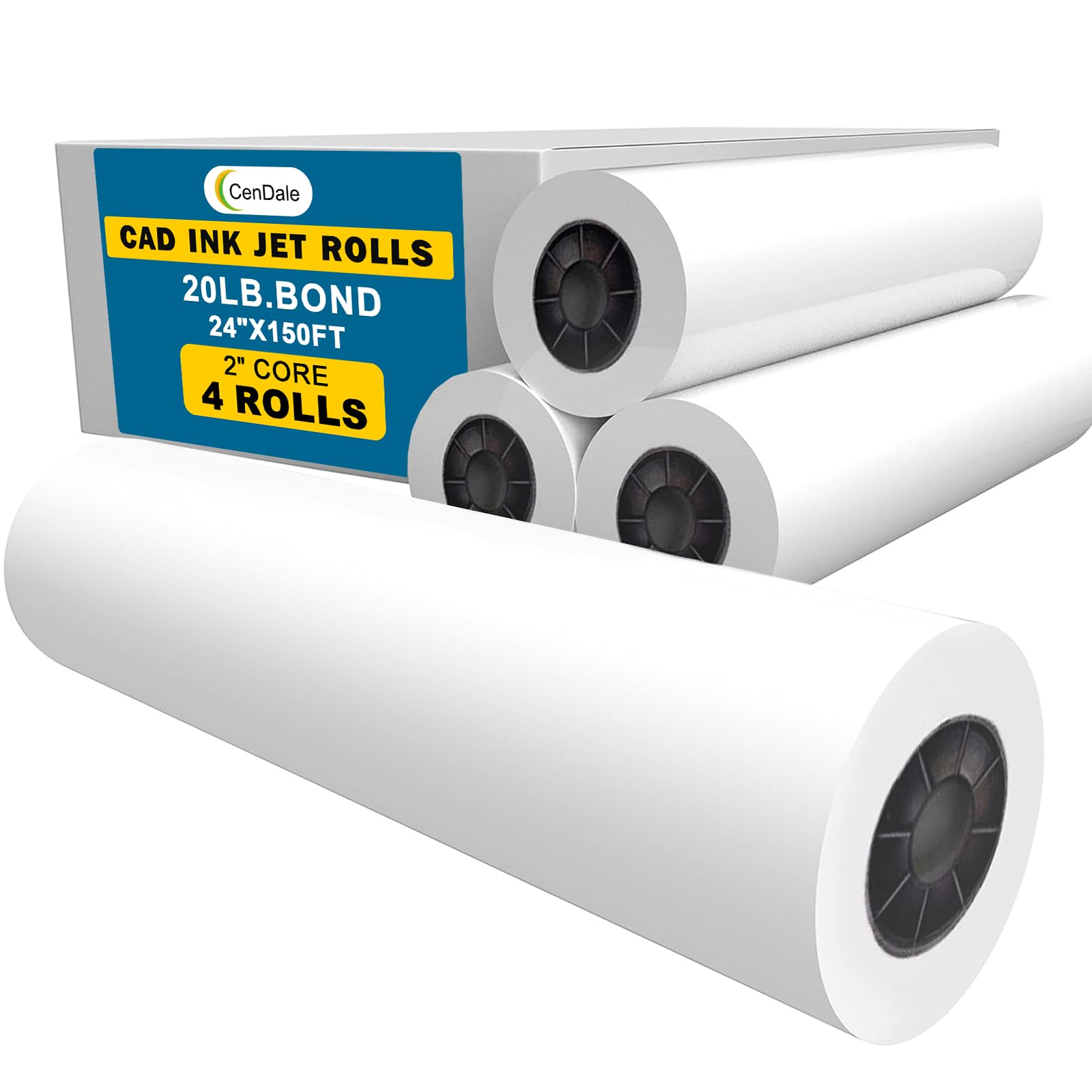 Plotter Paper 24" X 150', 2" Core 4.2 Mil - 80 G/m² 20lb Bond Tracing Paper R