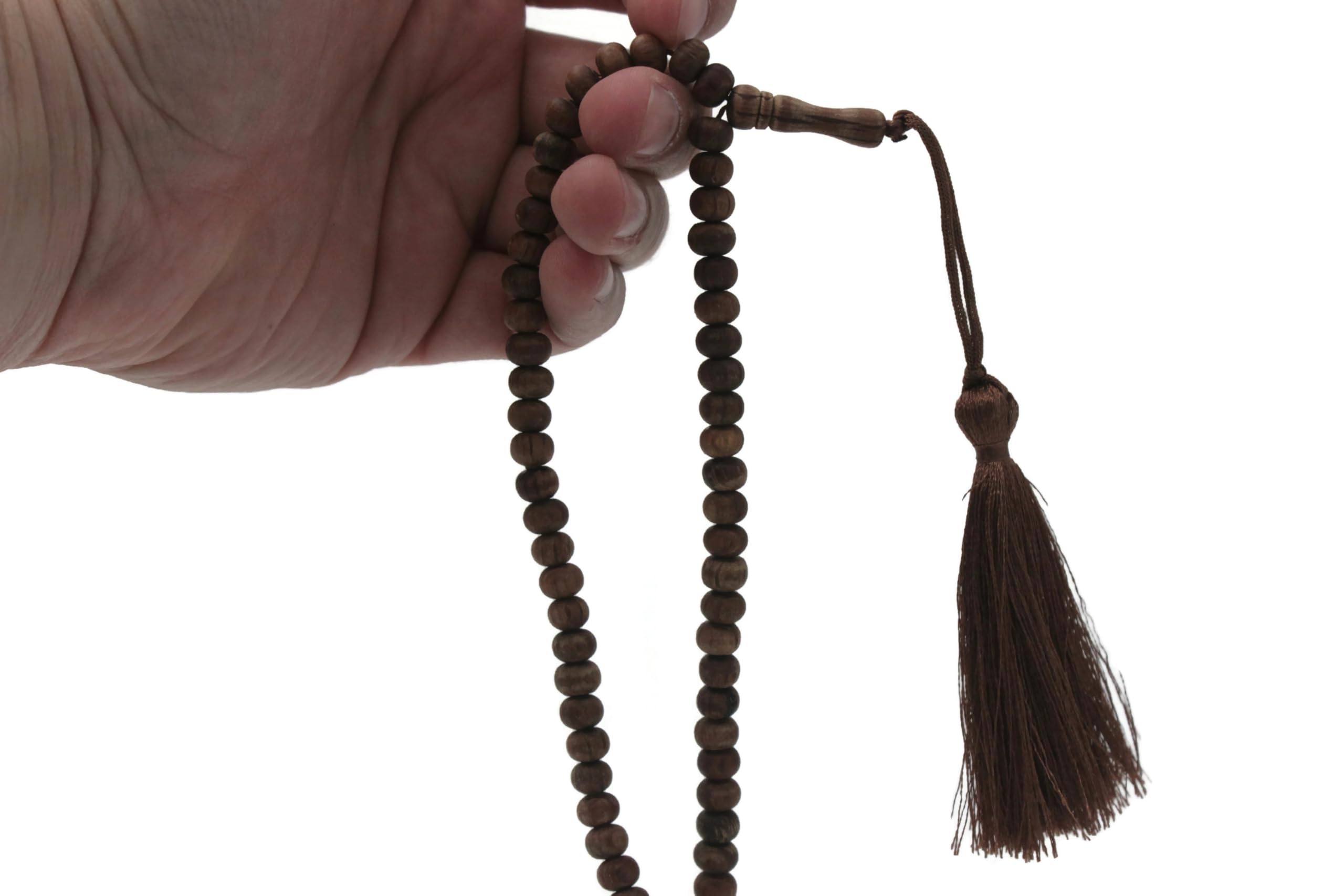 Rosario musulmano in legno di ginepro – 500 perline fatte a mano con nappa tasbih islamica elegante per preghiera e meditazione