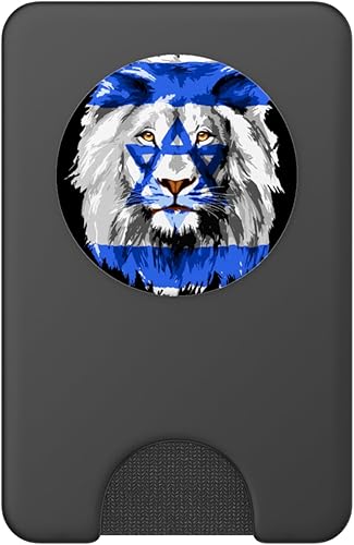 Vista 8 de Bandera de Israel león judío Israel Flag PopSockets PopGrip estándar