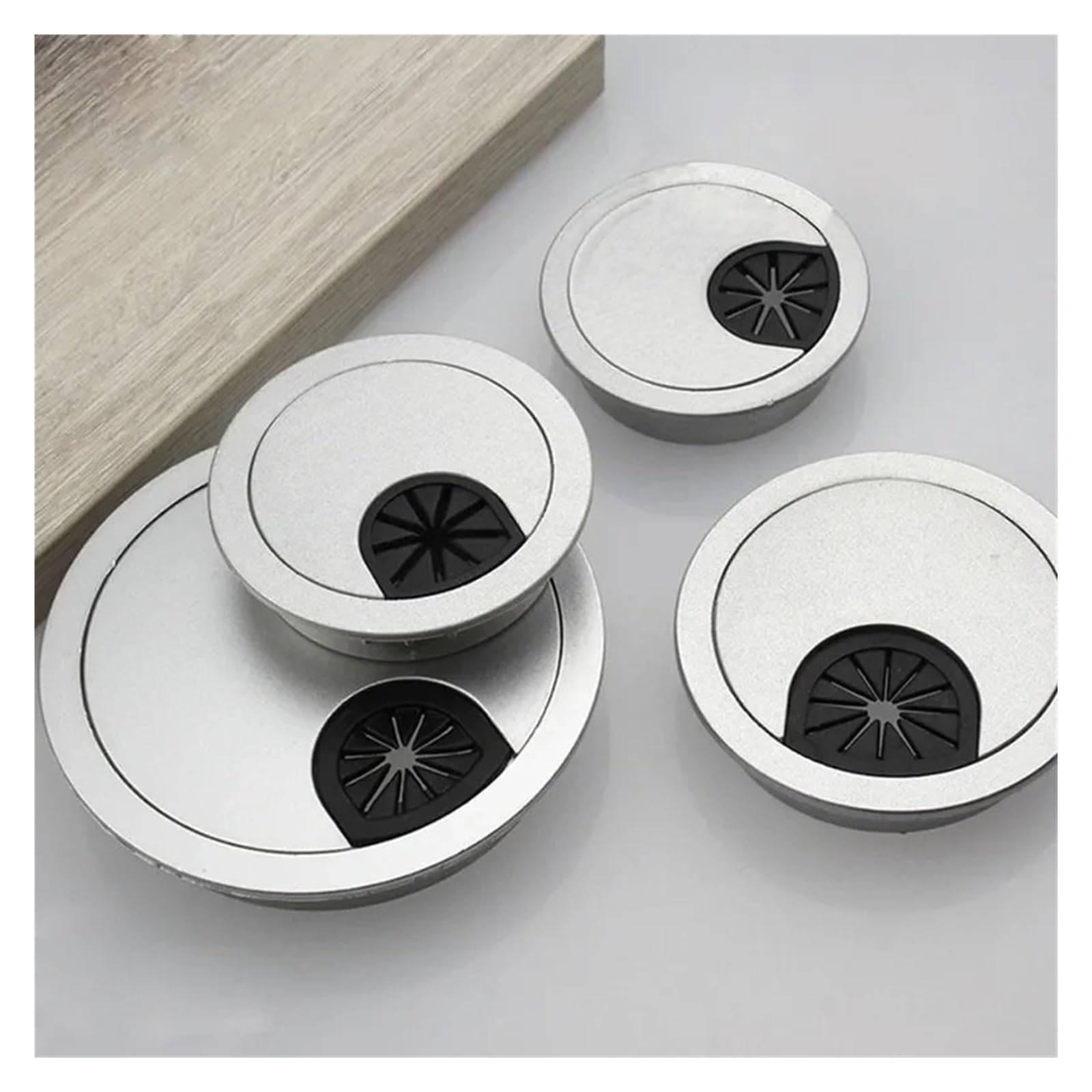 1-10 coperture per fori in lega di zinco, porta di uscita da 50/53/60/80 mm per tavolo computer scrivania PC, supporto per cavo rotondo (60 mm, 5 pezzi)
