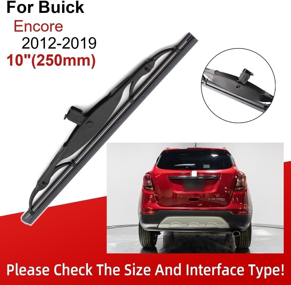 Compatible with Buick Encore 2012-2019 26"+14"+10" Front Rear Wiper Blades Brushes Cutter Accessories 2013 2014 2015 2016 2017 2018 2019