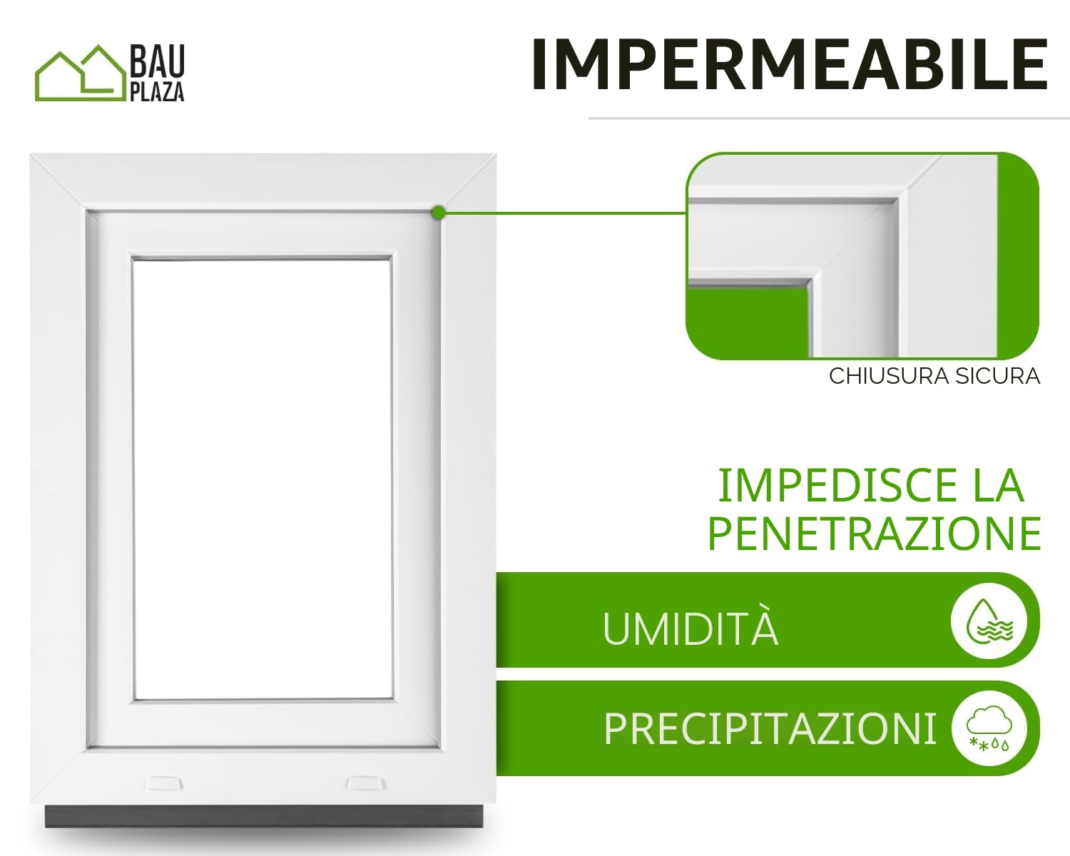 Finestra Serramenti in pvc Bianco - Vetro camera Larghezza x Altezza 40 x 70 cm apertura Destra 400 x 700 mm Funzione Girevole - Ottima scelta