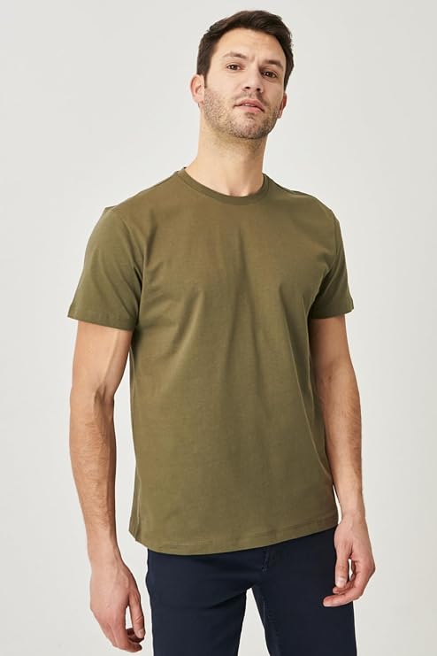 AC&Co / Altınyıldız Classics Slim Fit 4'lü Tişört Paket, Renk Beyaz-Siyah-Lacivert-Haki, Beden S S