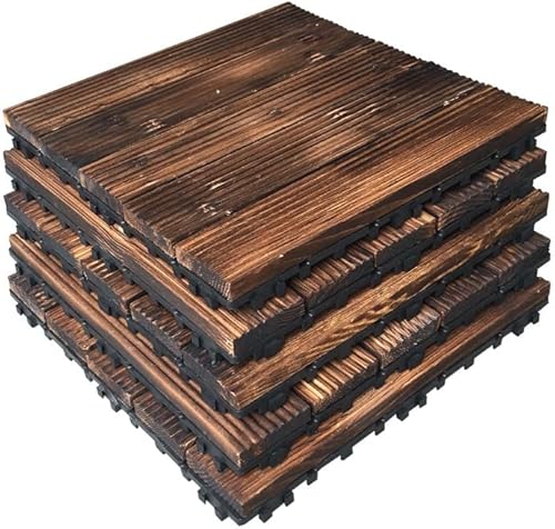 SUCCTHRGI Hard Wood Patio Flooring Interlocking Deck Teak Waterproof Non-slip Tiles Sample Dance Floor For Composite Decking Outdoor Outside Balcony Pavers Party ( Color : 5pcs )