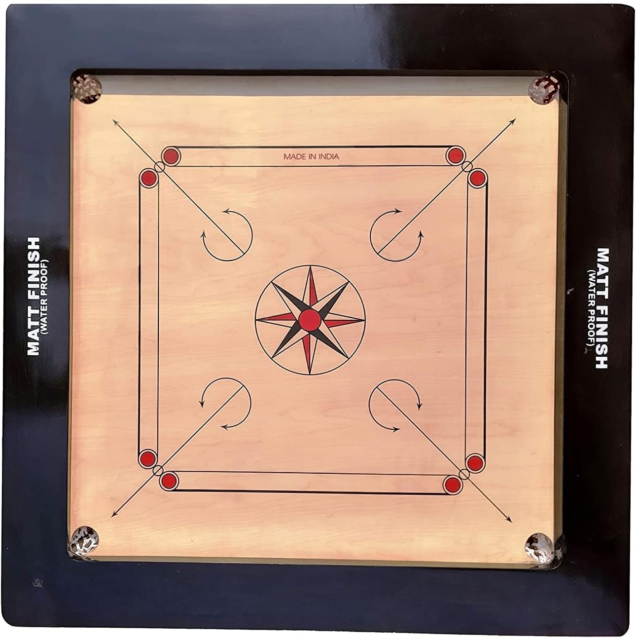 S.Stock Premium 36 inches Extra Large Carrom Board | 8mm Chakri | 4 Player Game Board | Made with Assam Wood & Hard Wood | Free Coins/Striker/Boric Powder