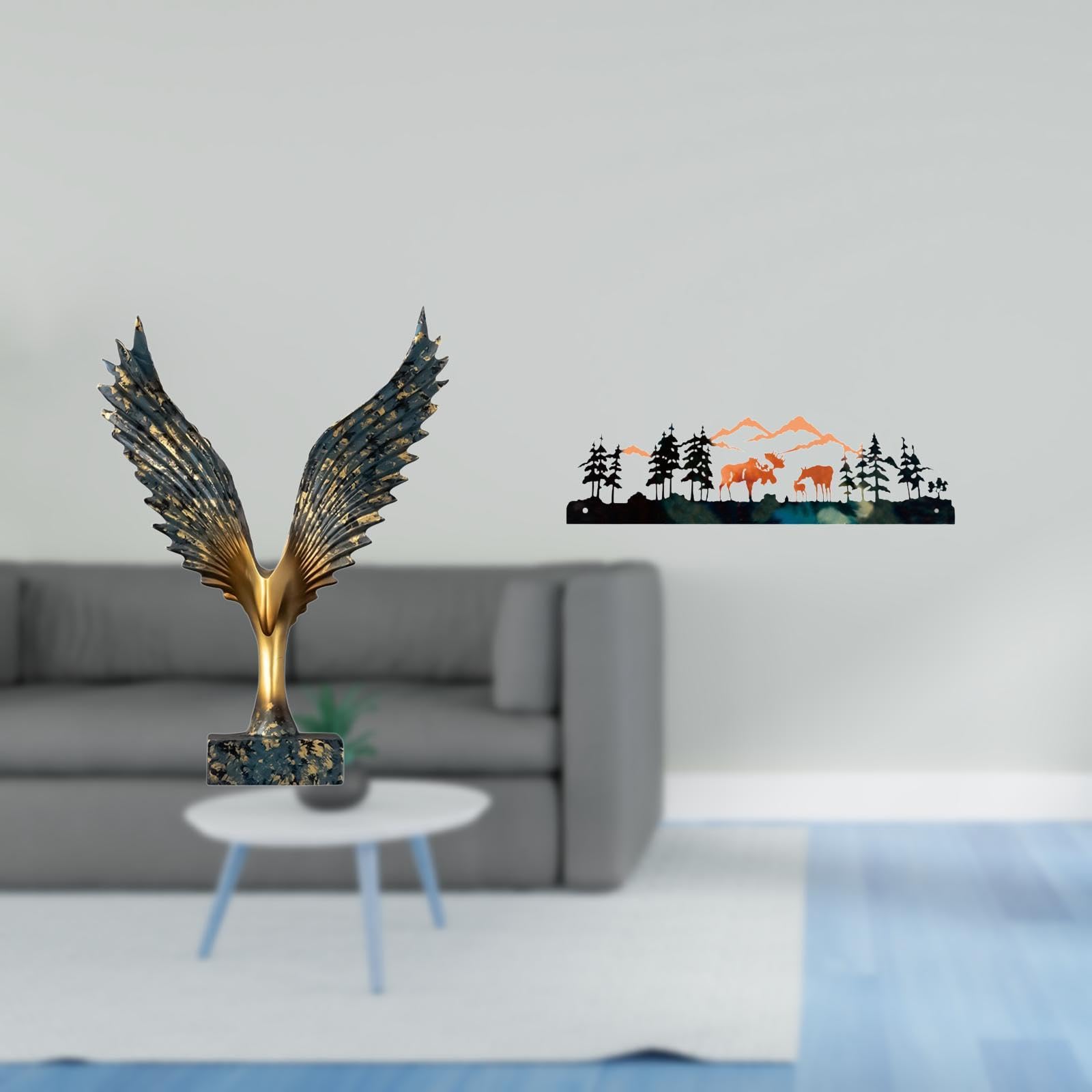 Enakshi® Resin Spreading Wing Deer Sculpture Feng Shui Ornament Hanging for Garden Fence Outdoor Indoor Porch Decorative Statue Wall Decor|Home & Garden | Home Decor | Figurines-image-33