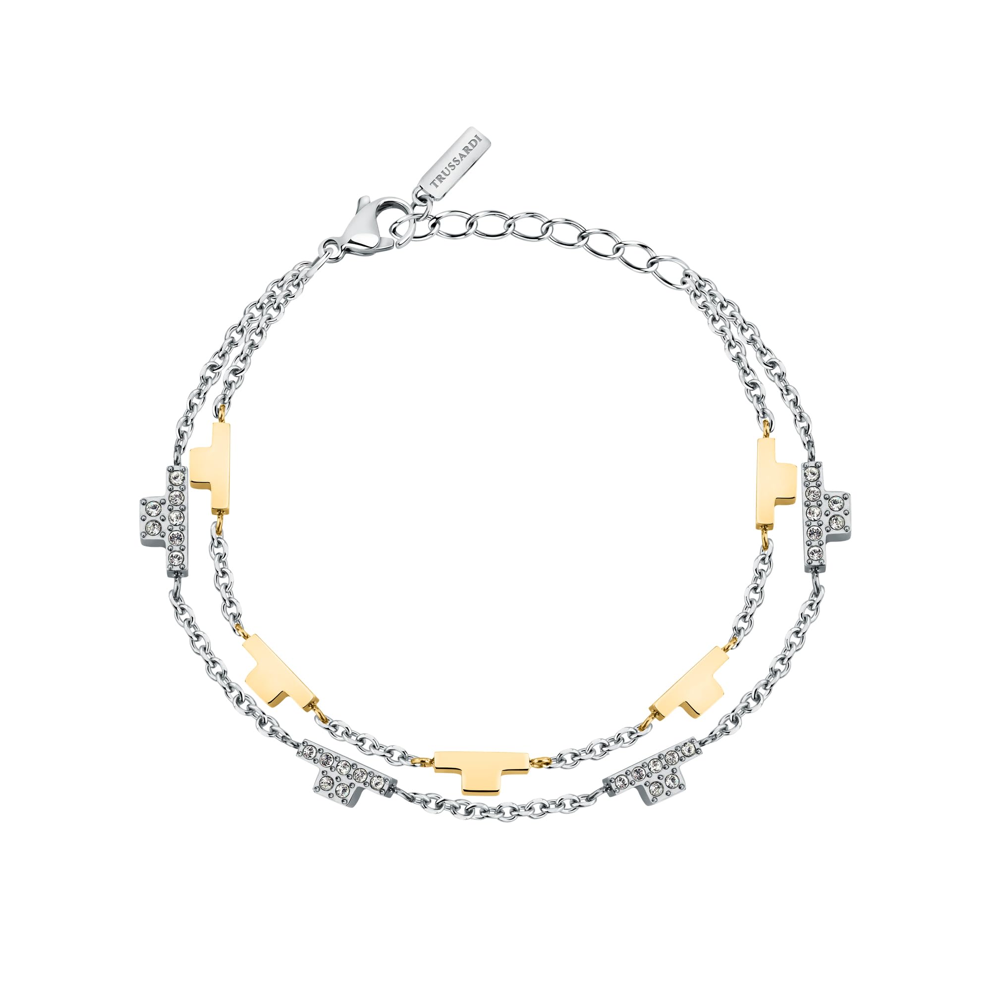 TRUSSARDI TJAXC64 - Bracciale da donna in acciaio, cristalli