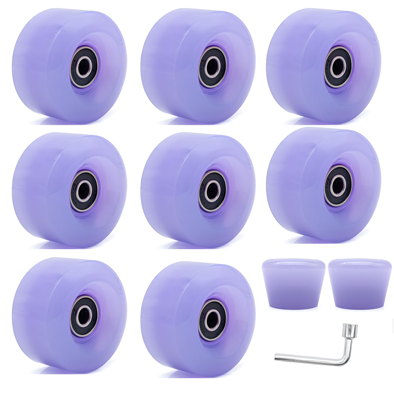 Ruote Ricambio Pattini rotelle, Confezione 8 Ruote Pattini rotelle con Cuscinetti, Ruote Pattini 32X58mm 82A Quad Skate Ricambio Skateboard Doppia Fila