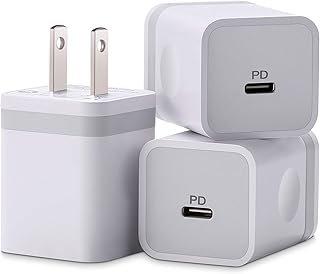 ARCCRA USB C Wall Charger, 20W 3-Pack Fast Plug Charging Block, PD Power Adapter Type C Charger Brick Cube for iPhone 15 14 13 12 11 Pro Max XS XR X SE 8 Plus, iPad Pro, AirPods Pro, Watch Series