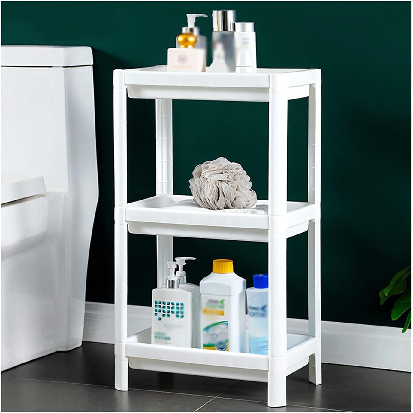 Bathroom Shelf, Floor Shelf, Home Storage Shelf, Multi-layer Living Room, Mobile Trolley, Multifunctional Shelf