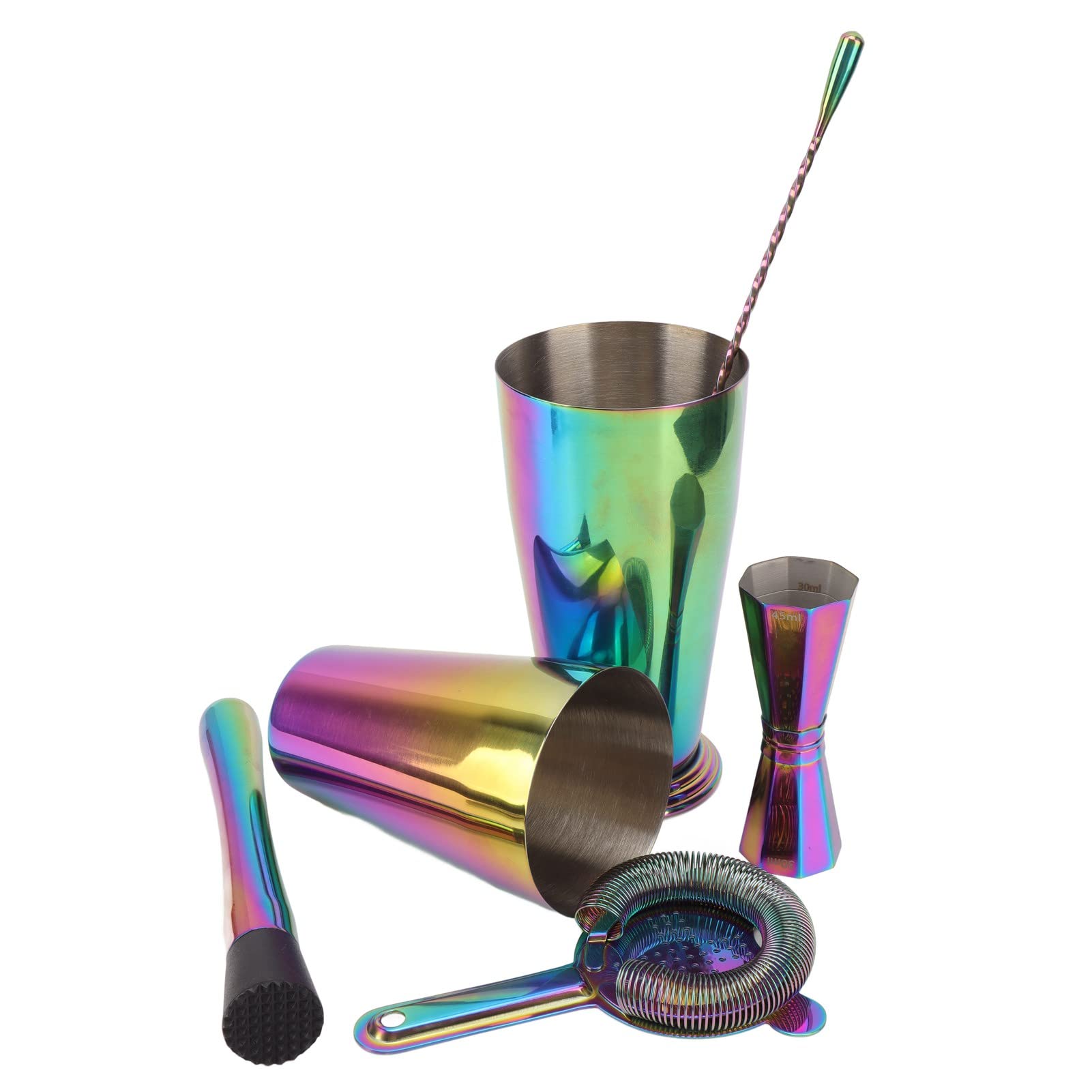 ['Kit Barman Kit Shaker per Cocktail in Acciaio Inossidabile 304 Set Jigger per Bar Ristorante Ritenzione del Calore', 'Set Shaker per Cocktail in Acciaio Inox 304 Shaker con