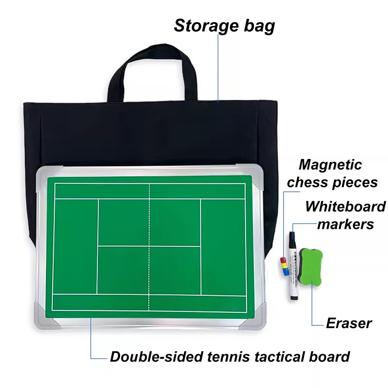 Lavagna Tattica per Tennis, Lavagna Magnetica per Allenatori | Design Bifacciale, Facile da Scrivere e Cancellare, per Allenamenti e Gare
