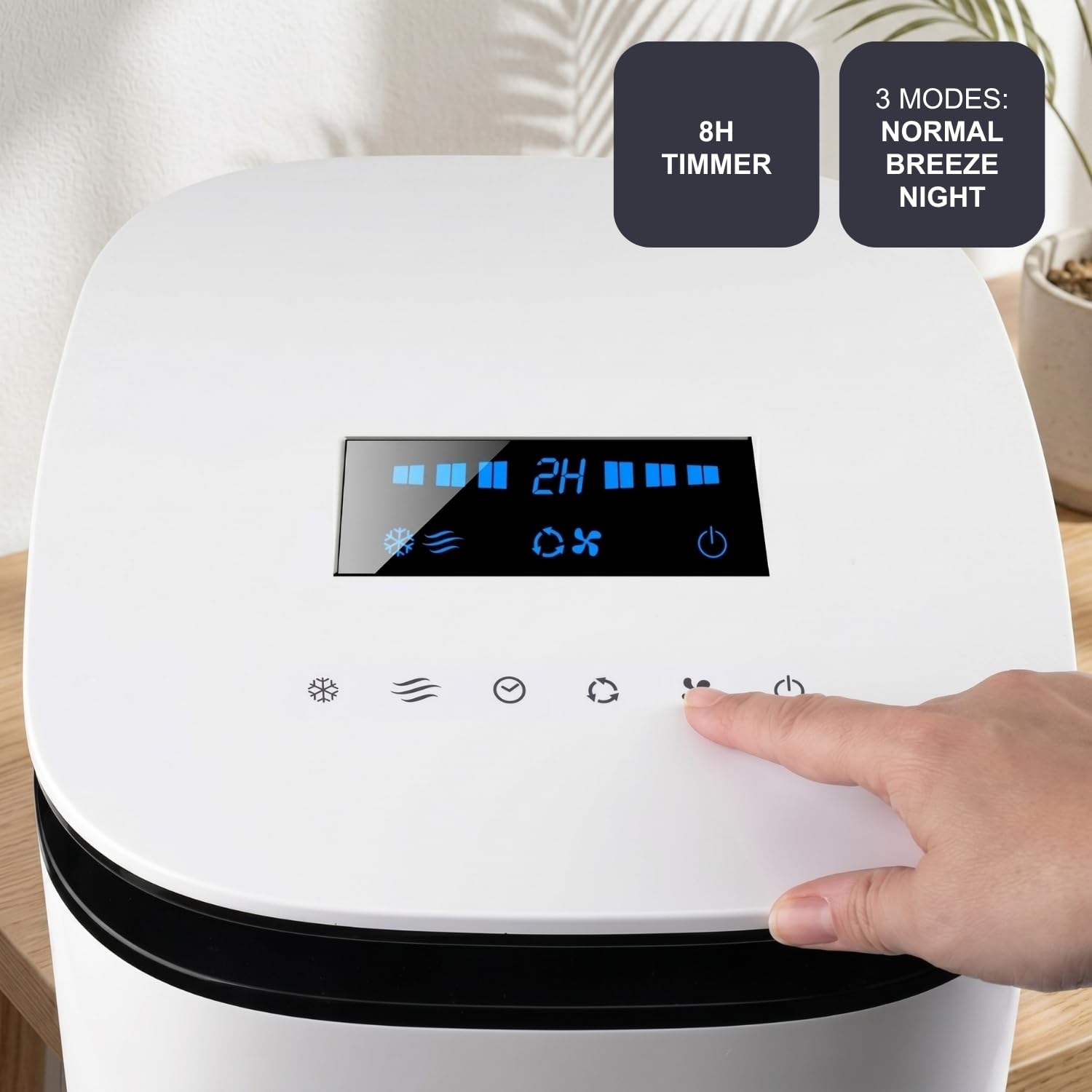 Black+Decker BXAC7E – Ventilador Humidificador Y Purificador | Climatizador | Control Remoto | Oscilación | 3 Velocidades Y Modos | Depósito 7L | 2 Contenedores De Hielo | Caudal 234 m³/h | Blanco