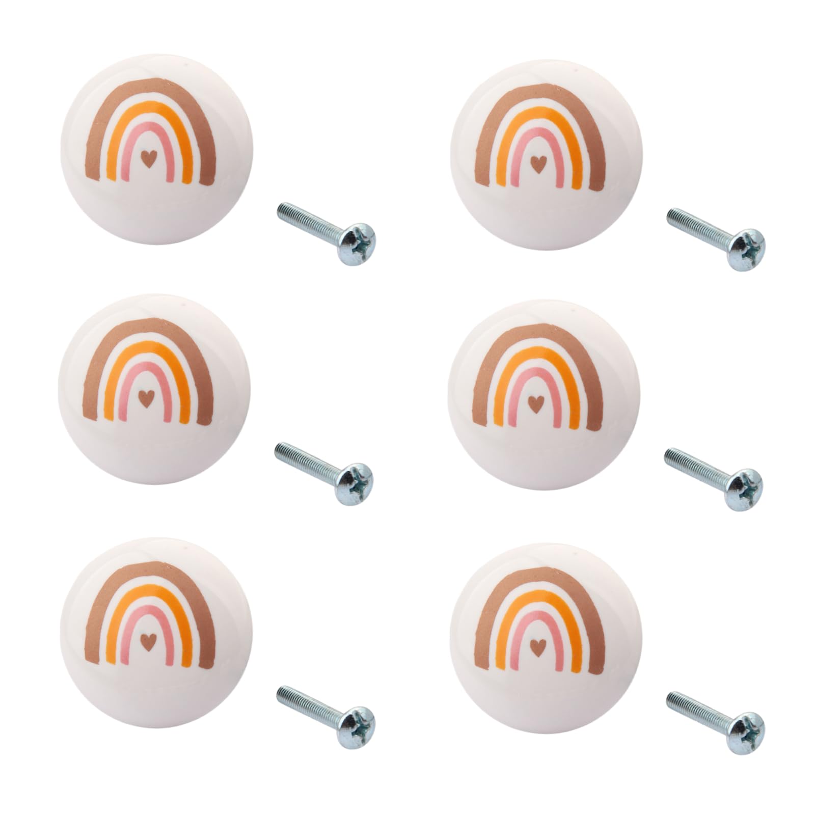 LQZAXSRDR Ceramic Cupboard Drawer Handle Knobs, Ceramic Door Knobs, Drawer Handles 6 Pcs Multicolor Diameter 38mm(Brown Rainbow)