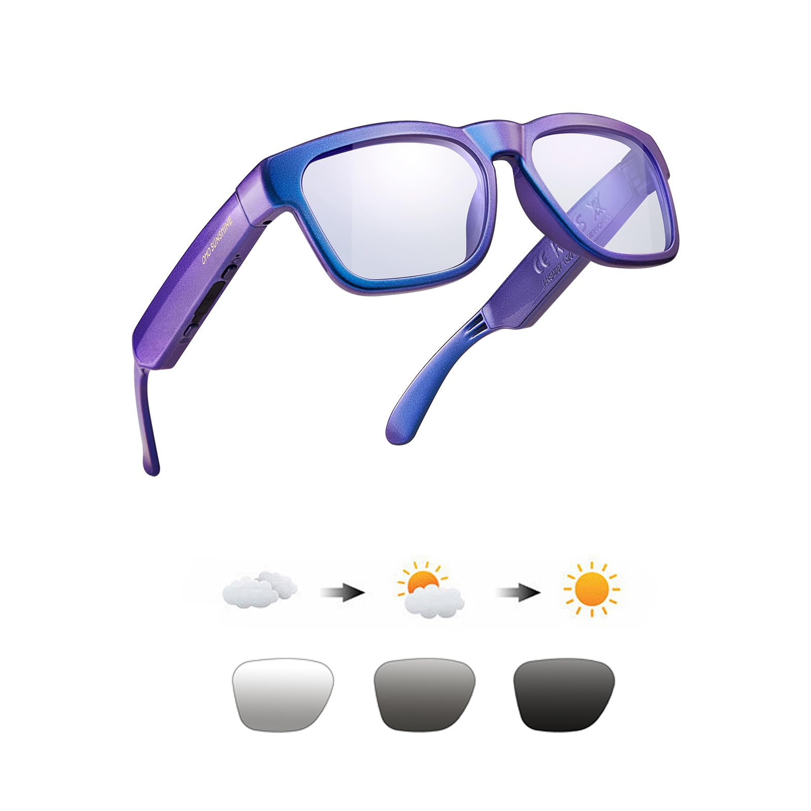 OhO Smart Glasses,Polarized Sunglasses with Bluetooth Speaker,Athletic/Outdoor UV Protection and Voice Control,UnisexCarbonfree Certified