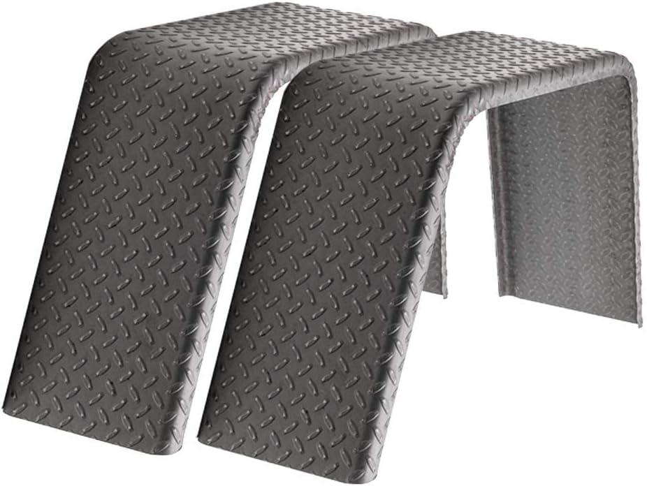 2- Pack ToughGrade Steel Diamond Plate Trailer Fenders | Flat Top Fender 10" X 36" X 18" | Car Haulers | Landscape Trailers | Utility Trailers
