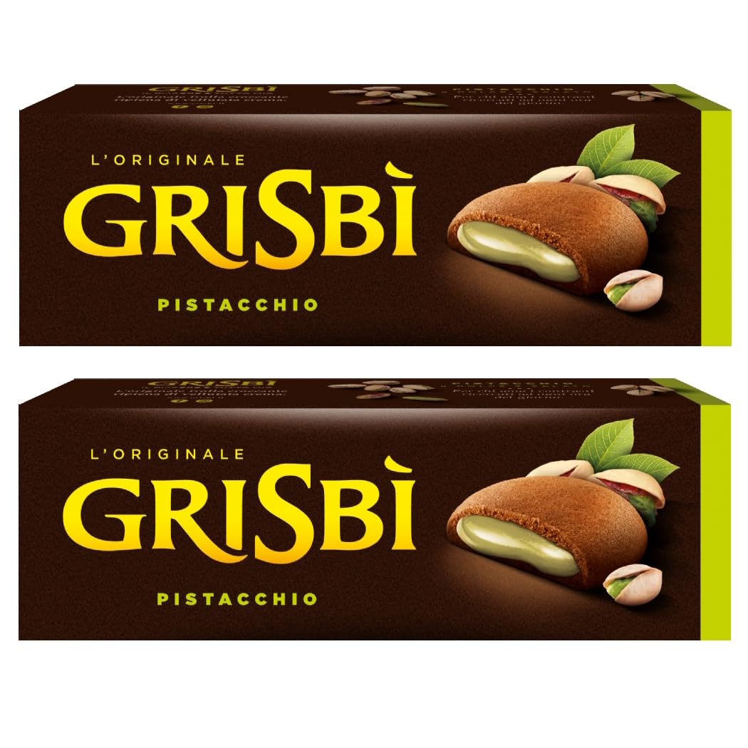 Matilde Vicenzi Grisbi Cream Italian Biscuits Cookies | 2 x 135g Packs (Pistachio)