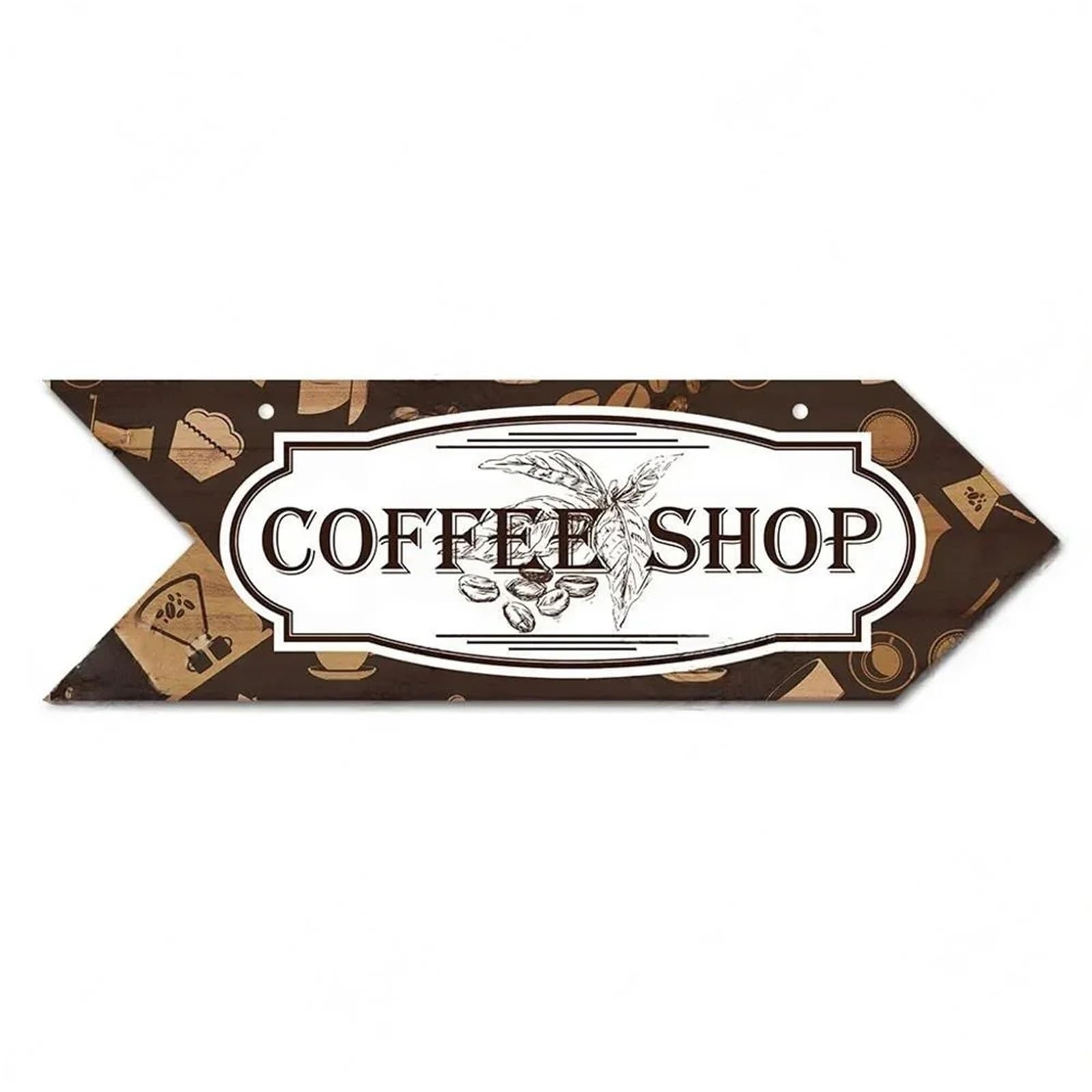Vintage Arrow Sign Wood Wall Plaque Idea Panel For Cafe Decoration Irregular Hanging Coffee Wooden(Color22,45.9x15cm)