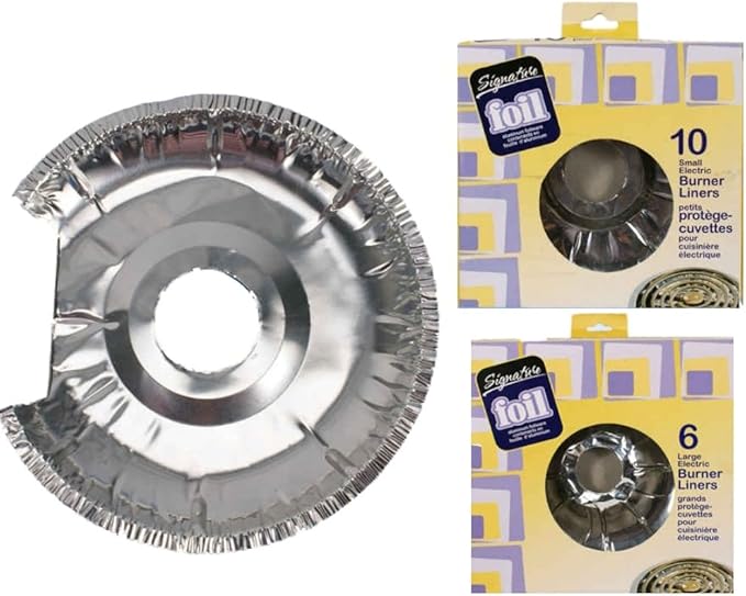 16Piece Aluminum Foil Burner Liners For Electric Stove (10 Small and 6 Large