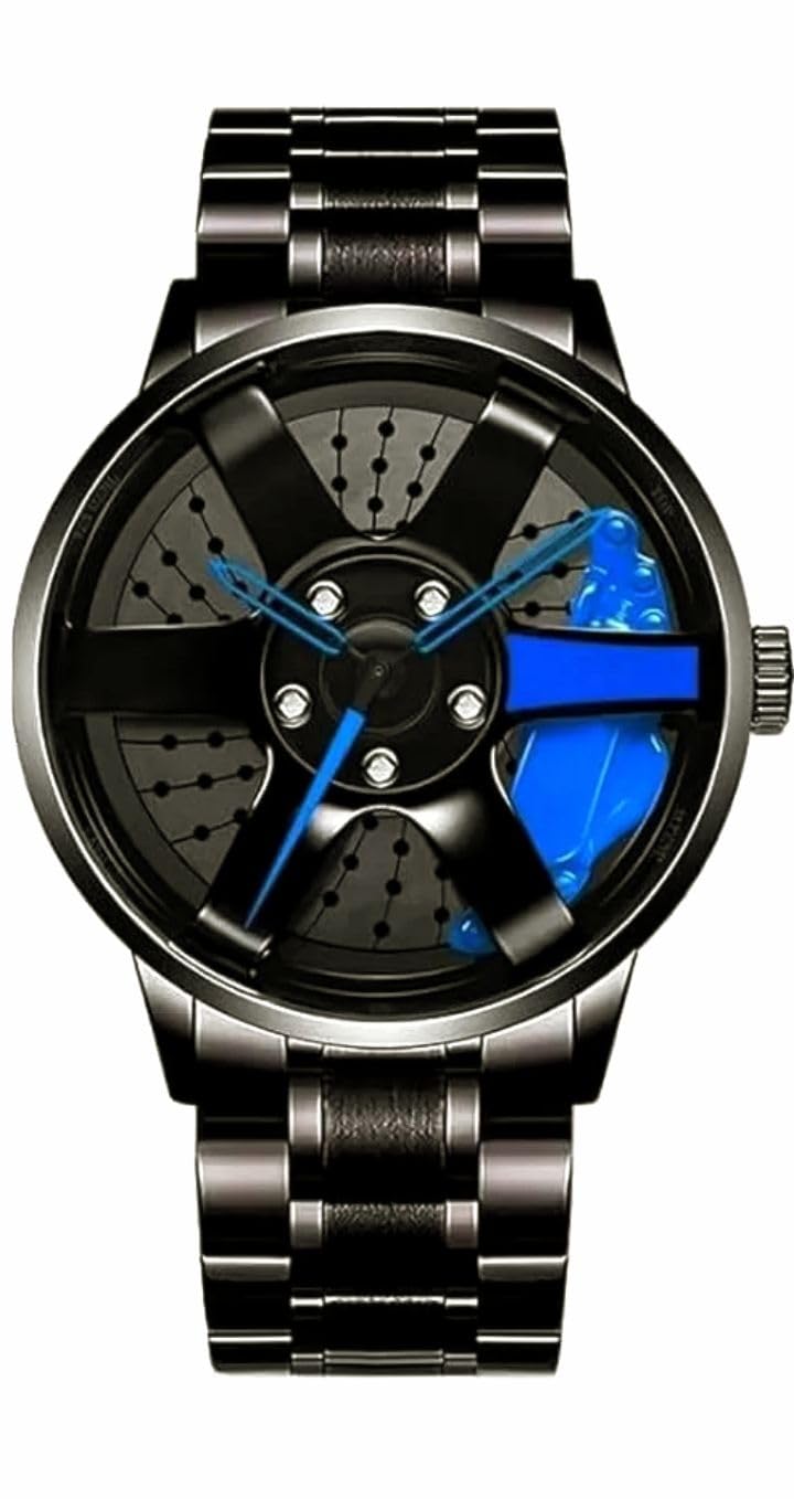 Wheel Spinning Analogue Black Dial Watch Wrist Watch For Men Casual Watch Formal Watch Fancy Watch Classic Design Watch (Call For Details 8424919156, Black, Stainless Steel) (B0CZPT15GG) Amazon Price History, Amazon Price Tracker