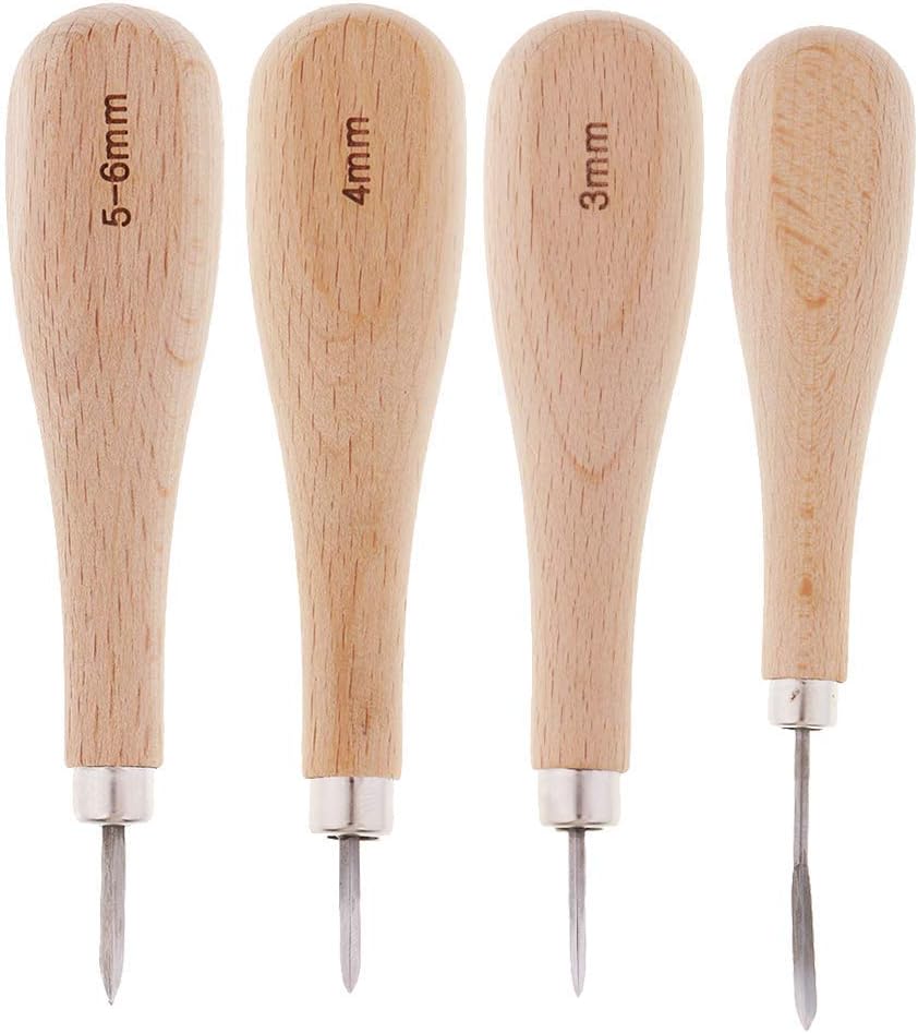 1 Set Leather Craft Stitching Awl for Sewing Leather Diamond Point(4 Pieces)