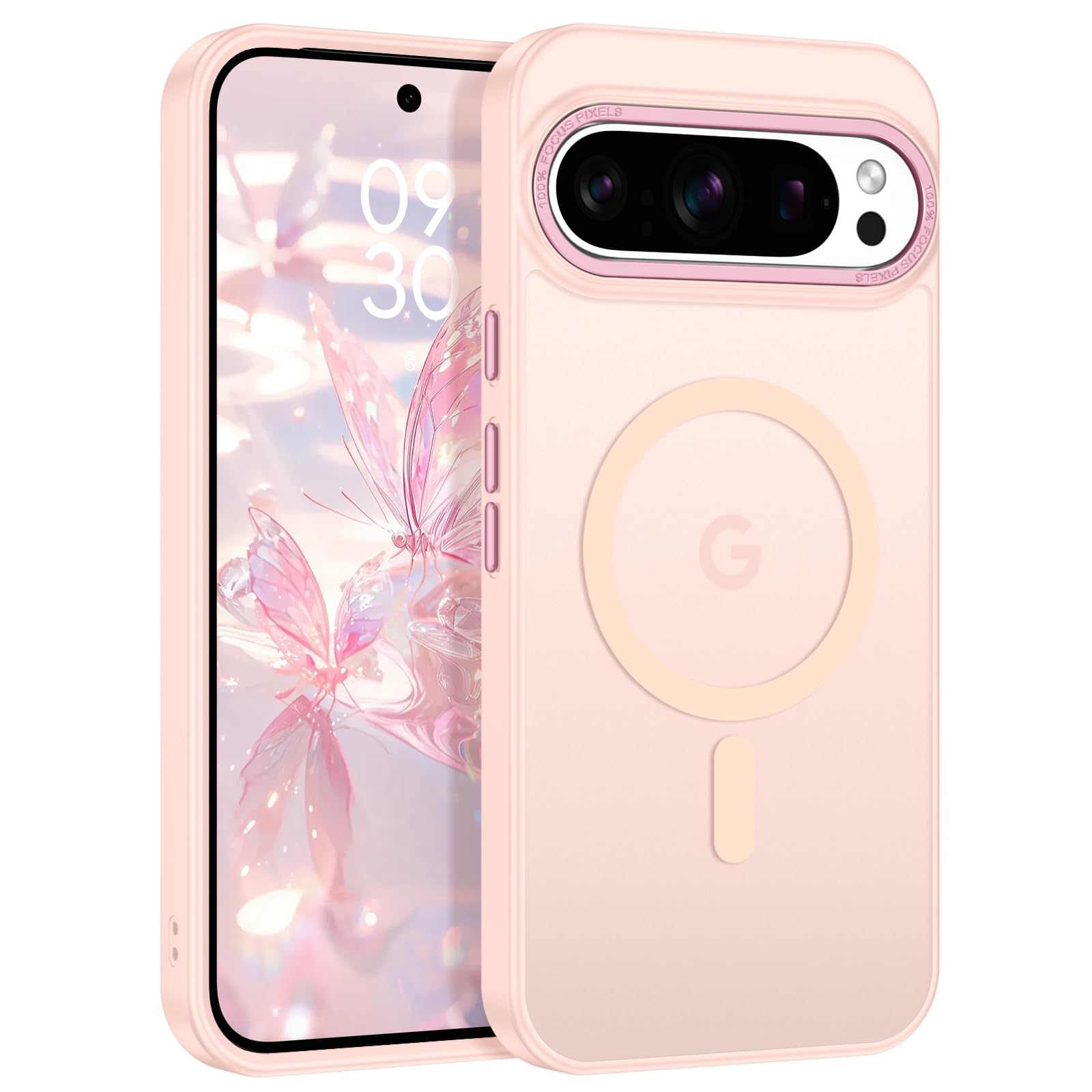 Custodia Trasparente in Acrilico Glterato per Google Pixel 9 Pro XL 10 Pro, Cover PC per Ricarica Wireless Magnetica per Pixel 8A 9A  202192403